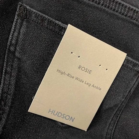 NWT $195 Hudson Rosie Wide Leg Ankle  Jean - Ash Black - Picture 6 of 11